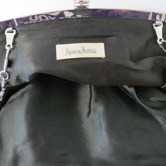 Neiman Marcus ruched black evening handbag - Picture 10 of 16
